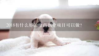 2018有什么好的电商创业项目可以做？