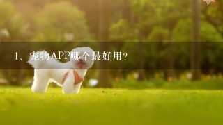 宠物APP哪个最好用？