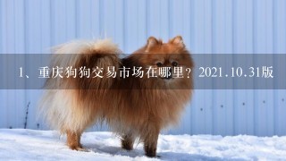 重庆狗狗交易市场在哪里？202<br/>1、<br/>10、31版