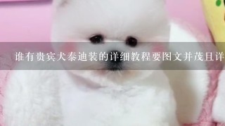 谁有贵宾犬泰迪装的详细教程要图文并茂且详细的