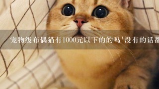 宠物级布偶猫有1000元以下的的吗'没有的话都有什么适合学生养的乖巧可爱粘人的猫咪1000元以下的