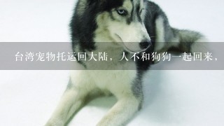 台湾宠物托运回大陆，人不和狗狗一起回来，狗狗单独怎么托运回大陆