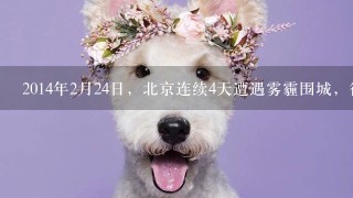 2014年2月24日，北京连续4天遭遇雾霾围城，行人甚至宠物犬佩戴口罩已不再是新闻．北京大学校内蔡元培 、