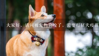 大家好，请问被宠物狗咬了，需要打狂犬疫苗吗？