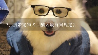 携带宠物犬、猫入境有何规定？