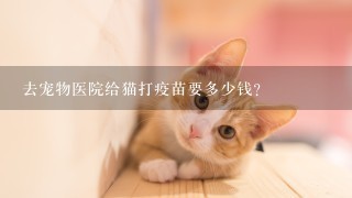 去宠物医院给猫打疫苗要多少钱?