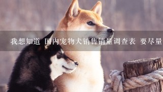 我想知道 国内宠物犬销售销量调查表 要尽量详细些 品种及价格最好明确些 谢谢