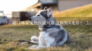 1：厦门哪家宠物医院可以给狗照X光片？ 2：要医院口碑好，医生负责的那种。价格公道实在的。