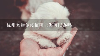 杭州宠物免疫证明上海可以办吗