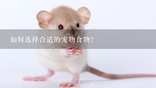 如何选择合适的宠物食物?